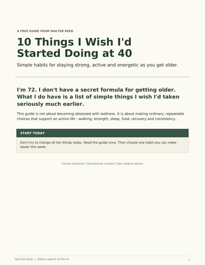 Cover of the free guide, 10 Things I Wish I’d Started Doing at 40.